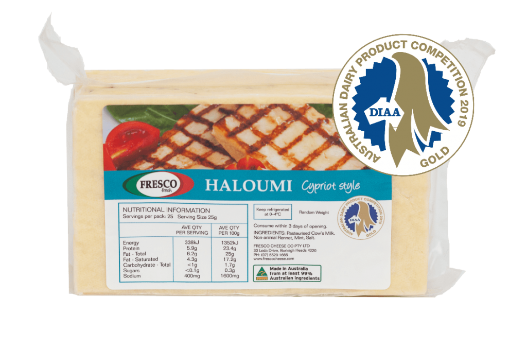 Haloumi Fresco Cheese with gold award icon | Featured image for Australia's Best Haloumi Revealed!