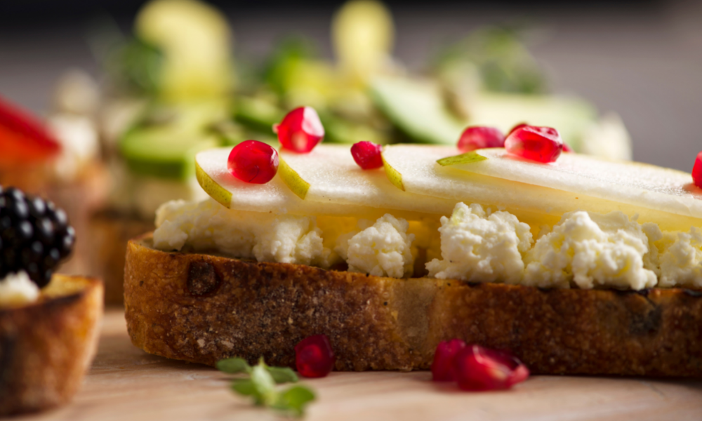 Ricotta and Pomegranate on Toast using Fresco Cheese | featured image for Cheese.