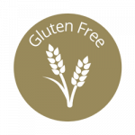 Icon featuring gluten free in white text on a field of gold | featured image for Haloumi.