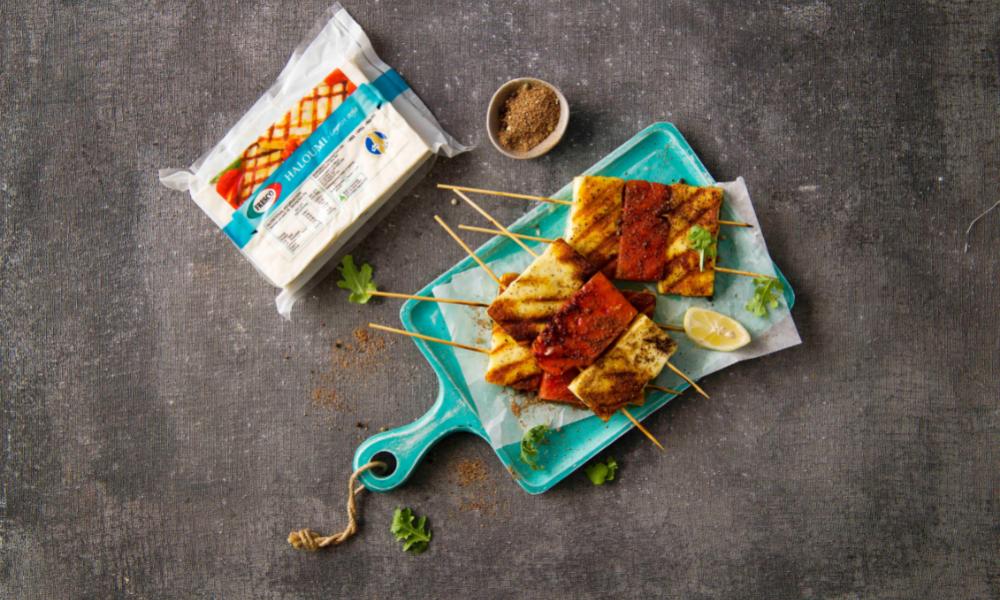 Grilled Haloumi Kebabs | Featured image for Grilled Halloumi and Vegetable Kebabs Recipe